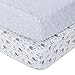 TILLYOU 2 Pack Fitted Crib Sheet Set - 100% Natural Cotton Toddler Bed Mattress Sheets,Standard 28”x 52”, Sea World&Ocean Fish