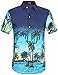 SSLR Men's Printed Short Sleeve Casual Holidays Aloha Hawaiian Shirt (XX-Large, Blue)
