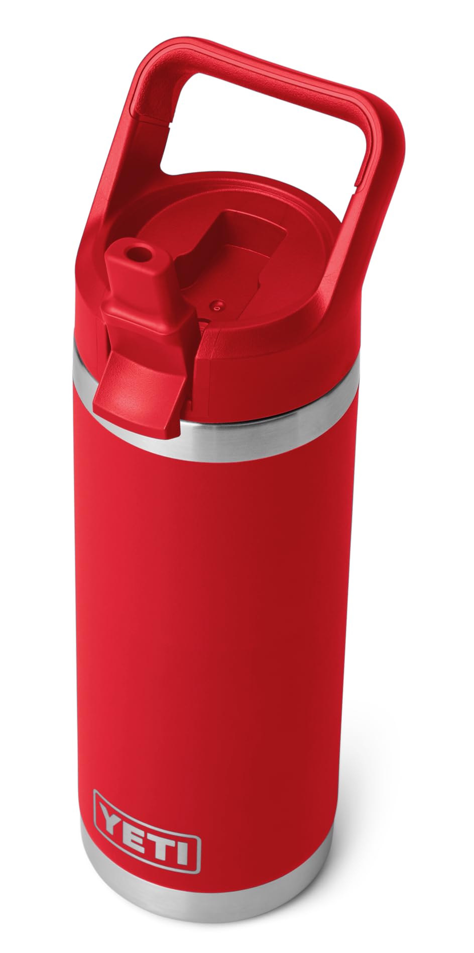 YETI Rambler C Straw Bottle, Stainless Steel Vacuum Insulated Bottle with Leakproof Straw Cap, Rescue Red, 18oz (532ml)