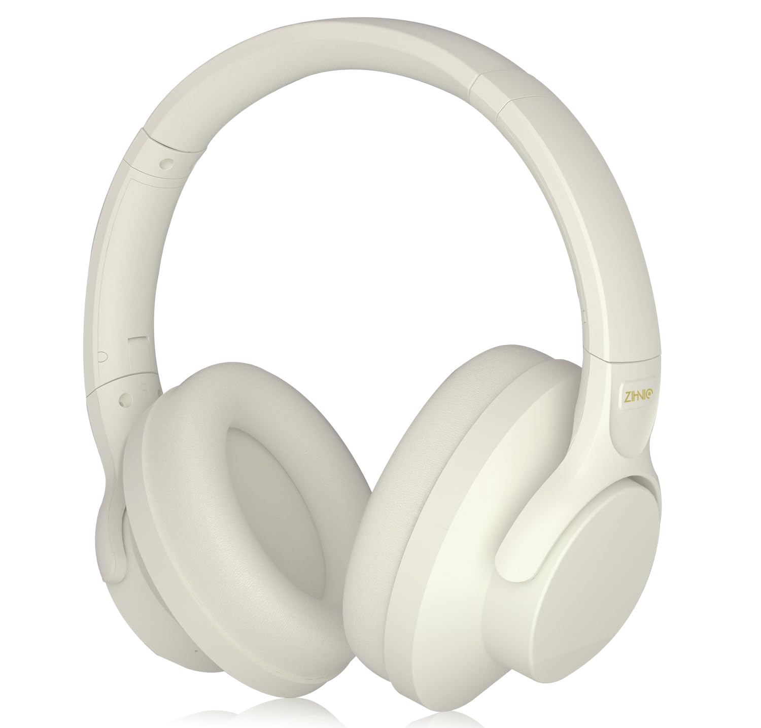 Photo 1 of ZIHNIC Active Noise Cancelling Headphones, 60H Playtime Wireless Bluetooth Headset Low Latency-Milky White