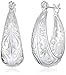 Sterling Silver Filigree Oval Hoop Earrings