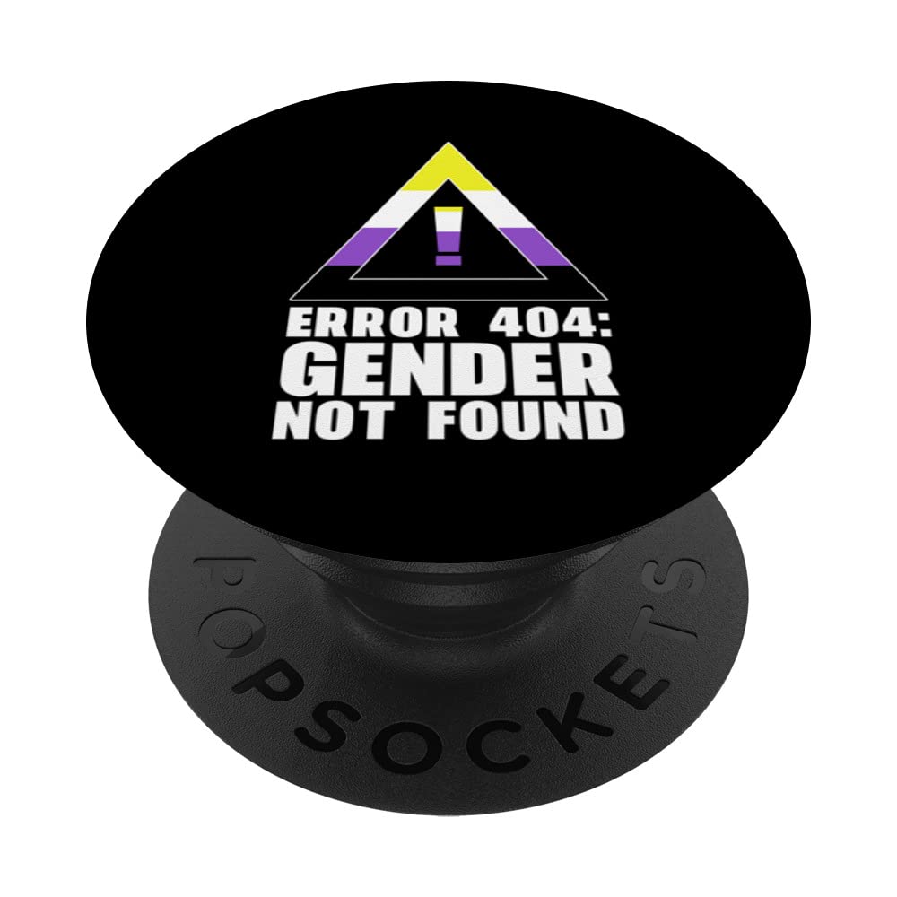 Agender Non Binary Pride Month Error 404 Gender Not Found PopSockets Swappable PopGrip