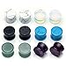 JOVIVI 6Pairs Organic Semi-Precious Stone Amethyst Aventurine Turquoise Double Flared Saddle Ear Plugs Stretcher Expander Gauges (12mm (1/2inch))
