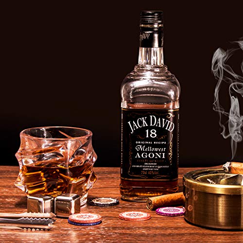 Whiskey Glass Set of 4 Rocks Style,TOPLANET Crystal Lead Free Old Fashioned Whiskey Glasses Tumbler with 4 Coaster, Whiskey Cup Set Drink for Gift Bar Party Bourbon Scotch Vodka- 11 OZ Capacity