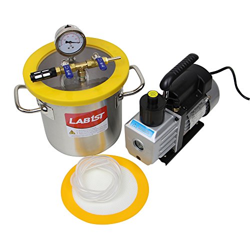 lab1st 1 1/2 Gallon Vacuum Degassing Chamber Kit with 3 CFM Vacuum Pump Pricepulse