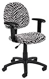 Boss Office Products B326-ZB Perfect Posture Delux Microfiber Task Chair with Adjustable Arms in Zebra