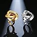 Mytys Stainless Steel Cocktail Rings Interlocked Ring for Women Girl Men Boy Matte Brushed Comfort Fit