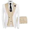Wangyue Mens Suit 3 Piece Slim Fit Suits for Men Wedding Prom Tuxedo for Men Formal Business Suit