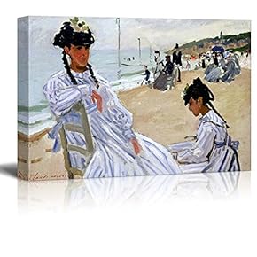 Paris Marmottan Strand Trouville by Claude Monet - Impressionist Modern Art - Canvas Art Home Art - 12x18 inches