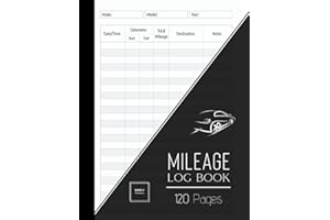 Mileage Log Book: Car Tracker for Business Auto Driving Record Books for Taxes Vehicle Expense