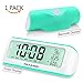 PEAKEEP Loud 5 Wake-up Alarm Sounds Battery Digital Alarm Clock for Heavy Sleepers, Temporary Backlight, Rotary Knob for Easy Set, 2 AA Batteries Required（White with Teal）