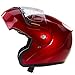 Metallic Wine Red Modular Flip up Motorcycle Helmet DOT #936 (XL)