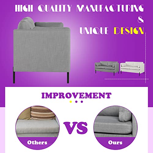 TYBOATLE Upholstered Modern Loveseat Sofa Couch with 2 Rectangular