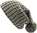 Tahari Chunky Popcorn Knit Beanie Hat With Pom Pom Grey/Blue