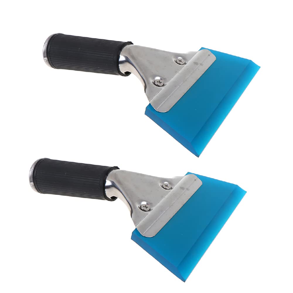 SagaSave 2 Pcs Window Glass Squeegee, Cleaner Scraper with Rubber Blade, Multi-Purpose Water Wiper for Car Tinting and Window Film