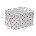 Sea Team Collapsible Rectangular Fabric Storage Bin Decorative Wardrobe Shelf Basket Organizer with Rope Handles for Clothes Storage & Toy Organizer (Grey Star)