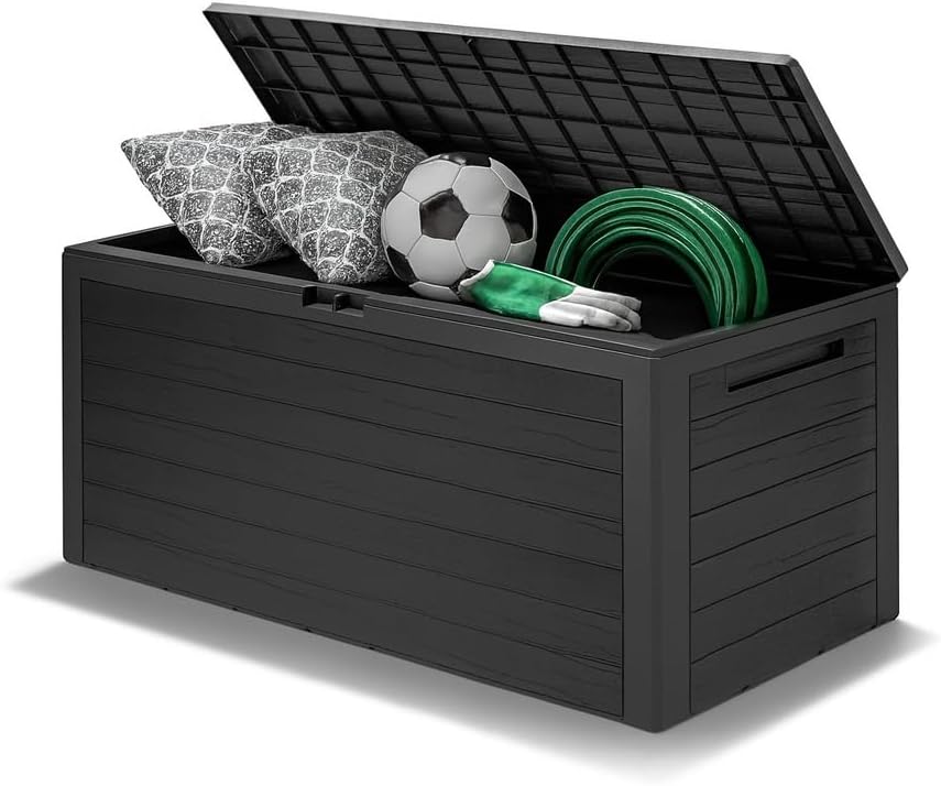 CASARIA 280L Waterproof Garden Storage Box Outdoor Plastic Parcel Tool Cushion