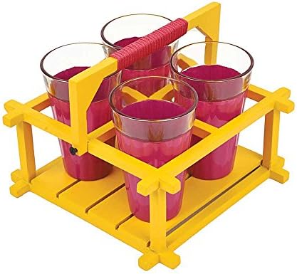 PoppadumArt Chai Glasses - Pink and Chrome - Set of 4