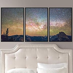 signwin 3 Piece Framed Canvas Wall Art Starry...
