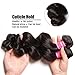 YIROO 9A Brazilian Loose Wave Virgin Human Hair Bundles,100% Unprocessed Human Hair Extensions Weave Natural Color (16 18 20inch, 1B)