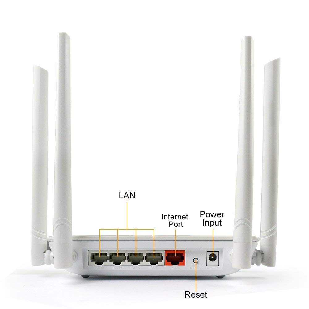 Wireless Router 1200mbps Long Range Wifi Router Ac High Speed Dual Band Router with 4 Lan Ports for Home Office internet Router Amazon Alexa with Wifi Extender for 2.4 ghz