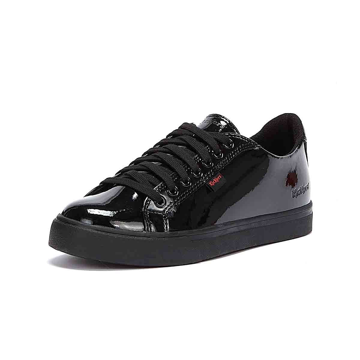Kickers Tovni Lacer Youth Black Patent Shoes-UK 4 / EU 37