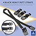 Anti Tip TV Straps - Furniture Anchor- Heavy Duty Mounting Hardware - 4 Pack Black Strap - Earthquake Resistant - Durable and Adjustable - Childproofing -12 White Outlet Caps with Keys Included