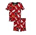 LEGO Star Wars Boys 2fer 4 Piece Cotton Pajamas Set (10, Black/Red)