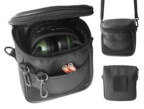 FitSand (TM) Travel Portable Carry Soft Bag Pouch Box Case Cover for Howard Leight Impact Sport OD Electric Earmuff, Includes Accessories - Safety Ear Muffs Bag Case