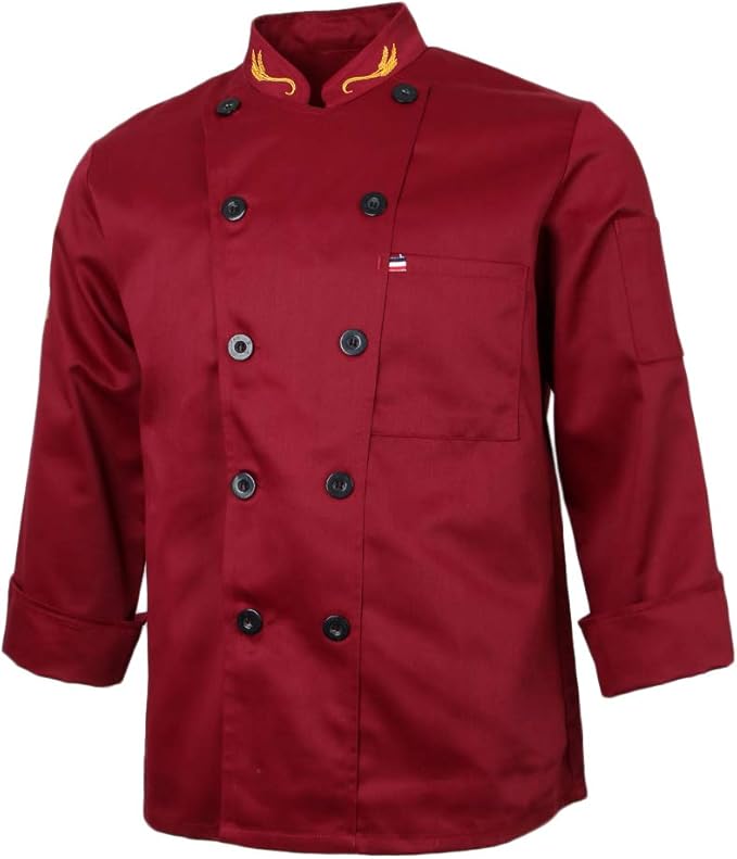 Chef Jacket Uniform Active Chef Coat Kitchen Apparel Long Sleeves Women