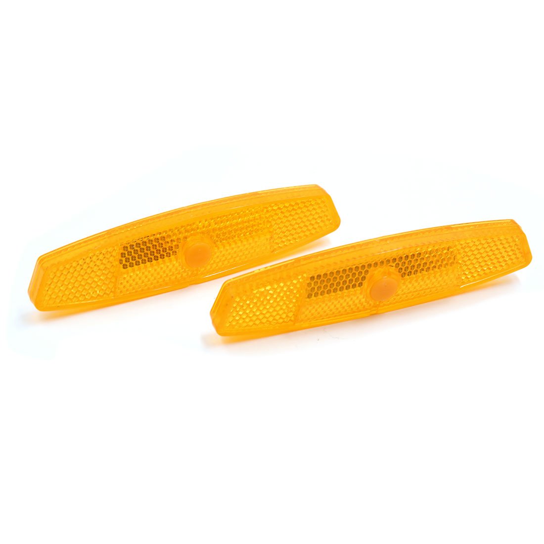 sourcing map 2pcs Orange Plastic Clip-on Reflective Warning Reflector for Bike Bicycle