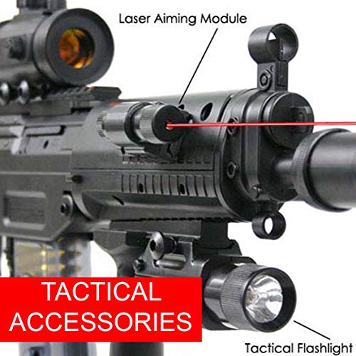 Double Eagle A&N M85P Airsoft Gun AEG Electric Rifle Great Starter Full & Semi Automatic with 2000 6mm BBS & Spare Magazine/Clip, Full Size, Black