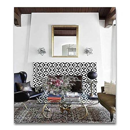 Jadida White And Black Handmade Cement And Granite Moroccan Tile