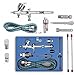 CNUALV 180K Airbrush Kit Dual Action Air Brush Kit Spray Gun Air Hose with 0.2mm/0.3mm/0.5mm Needle for Tattoo, Cake Decorating, Nail Beauty, Painting
