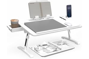 LIMITLESS INNOVATIONS Limitless TotalDesk Portable Workstation and Lap Desk with Adjustable Height & Tilt (White)