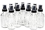 Vivaplex, 12, Clear, 1 oz Glass Bottles, with Black