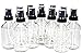 Vivaplex, 12, Clear, 1 oz Glass Bottles, with Black Fine Mist Sprayers