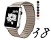 top4cus Apple Watch Band 38mm Leather Loop with Adjustable Magnetic Closure iWatch Band Replacement Bracelet Strap for Apple Watch 38mm Model Series 1 and Series 2 - Stone