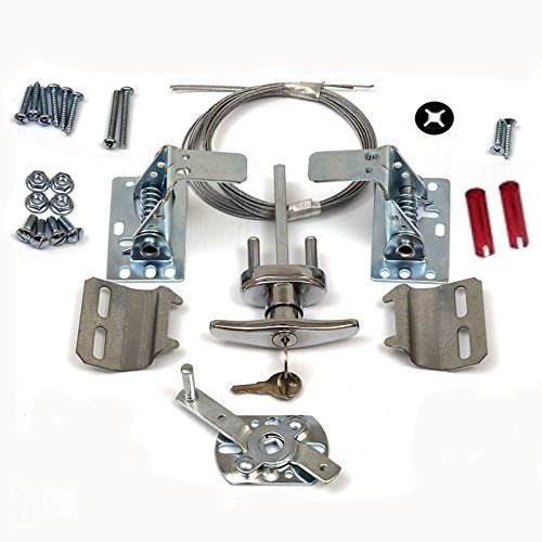 Secure Universal Garage Door Lock Kit w/ Spring Latch and Keyed Handle by Ri-Key Security