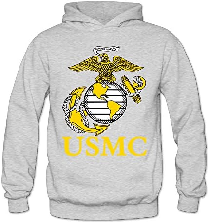 Women's United States Marine Corps USMC Logo Hoodie Ash L