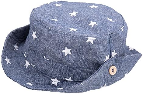 Sun Protection Cowboy Cotton Baby Hat for Boy and Girl (M, Gray)