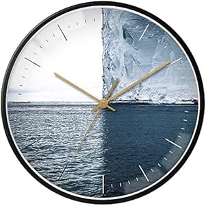 MYLEDI Reloj de Pared Moderno de 12 Pulgadas, patrón de mar Esfera de