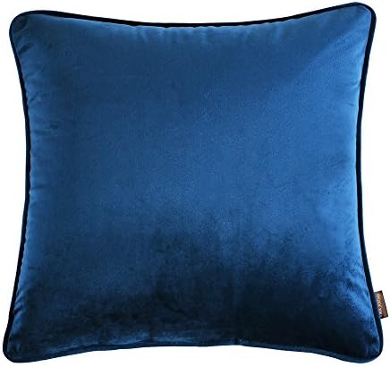 nioBomo Soft Velvet Solid Color Decorative Throw Pillow Case Cushion Cover 18 x 18 inch for Bed Living Room Couch No Insert (Navy blue 1 pack)