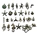 55 PCS Marine Life Charms Collection - Starfish Seashells Conch Sea Horse Octopus Mermaid Dolphin Charms Pendants (Bronze HM69)