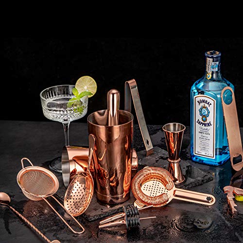 Soing Cocktail-Shaker aus Kupfer, 15-teilig, Edelstahl, Bar-Werkzeuge, perfektes Barkeeper-Set, Samt-Tragetasche und… – Bild 4