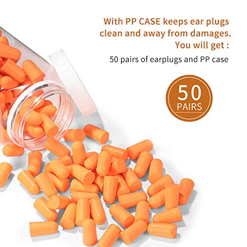 Foam Ear Plugs 50 Pairs Ear Plugs for Sleeping NNR 35dB Super Soft Noise Cancelling Ear Plugs for Shooting Hearing Protection Hunting Season Sleeping Working Travel Loud Events - Thumbnail 3