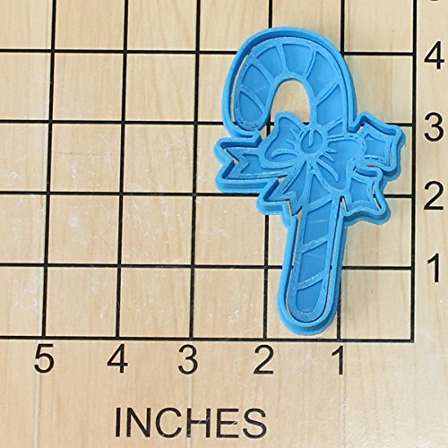 Christmas Candy Cane Shape Fondant Cookie Cutter and Stamp #1428