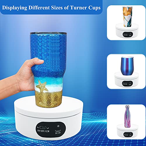 Riomh Turner Cup Display Stand for Epoxy Glitter Tumbler, 360 Degree