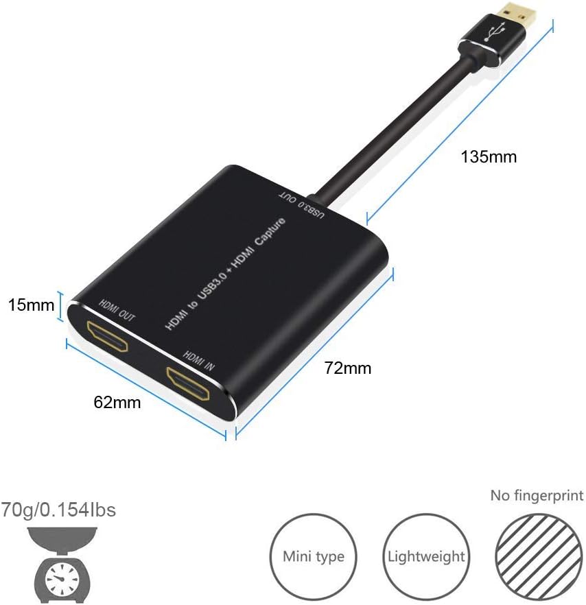 HDMI Capture,HDMI to USB 3.0,Full HD 1080P Live Video Capture Game Capture Recording Box,HDMI USB 3.0 Adapter Video and Audio Grabber for Windows, Mac OS and Linus System,Black,IF-LINK: Electronics