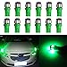 YaaGoo 12 Pack Compact Small Bulb License Plate Lights Lamp,T10 168 194 2825 W5W,Green,12pcs